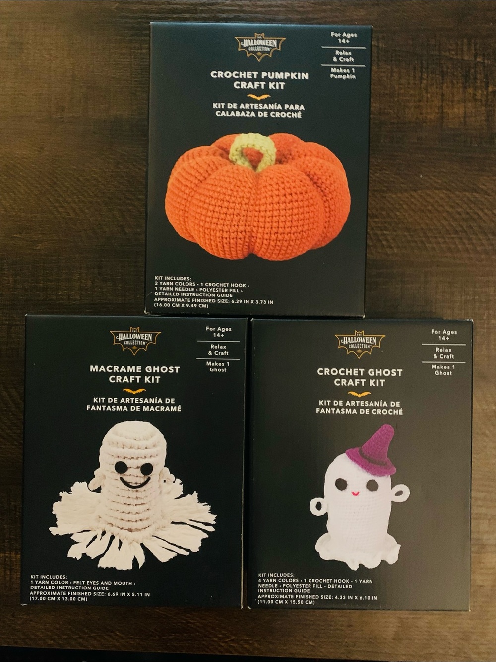 Halloween Themed Crochet Pumpkin & Ghost Craft Kits! Unopened!